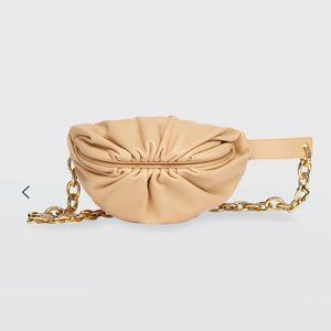 Bottega Veneta Leather Belt Chain Pouch Bag- Tan